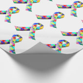 Autisme Awareness Ribbon gift- omslag Cadeaupapier (Hoek)
