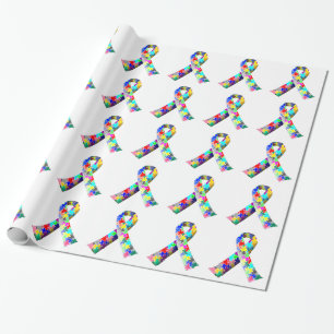 Autisme Awareness Ribbon gift- omslag Cadeaupapier