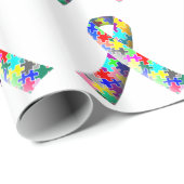 Autisme Awareness Ribbon gift- omslag Cadeaupapier (Rol Hoek)