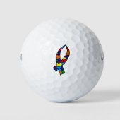 Autisme Awareness Ribbon Golfballen (Voorkant)