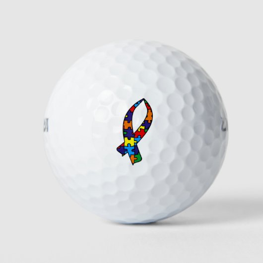 Autisme Awareness Ribbon Golfballen (Voorkant)