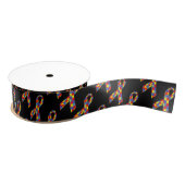 Autisme Awareness Ribbon Grosgrain Lint (Spoel)