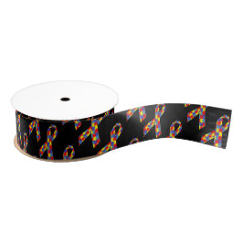 Autisme Awareness Ribbon Grosgrain Lint