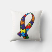 Autisme Awareness Ribbon Kussen (Achterkant)