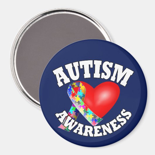 Autisme Awareness Ribbon Magneet (Voorkant / Achterkant)