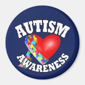 Autisme Awareness Ribbon Magneet (Voorkant)