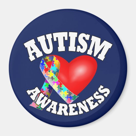 Autisme Awareness Ribbon Magneet (Voorkant)