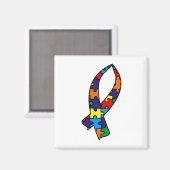 Autisme Awareness Ribbon Magneet (Voorkant / Achterkant)