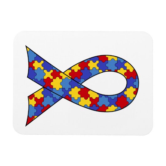 Autisme Awareness Ribbon Magneet (Horizontaal)