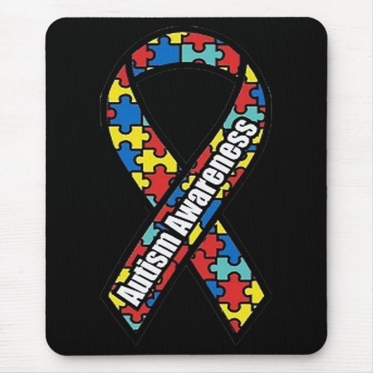 Autisme Awareness Ribbon Mousepad Muismat (Voorkant)