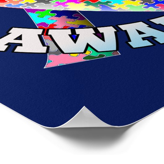 Autisme Awareness Ribbon Poster (Hoek)