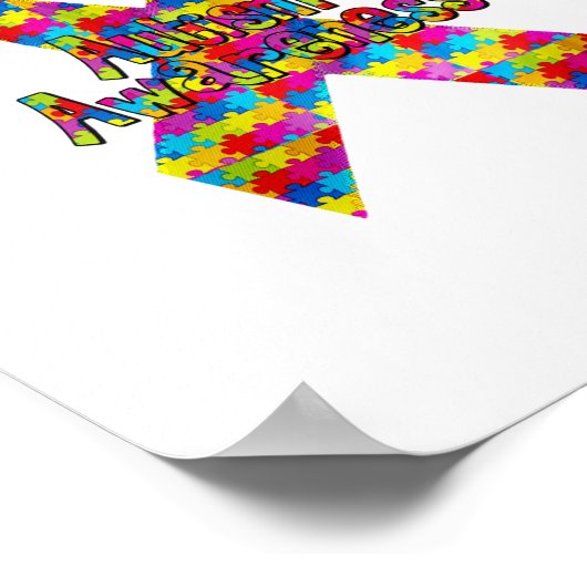 Autisme Awareness Ribbon Poster (Hoek)