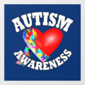 Autisme Awareness Ribbon Raamsticker (Vel)