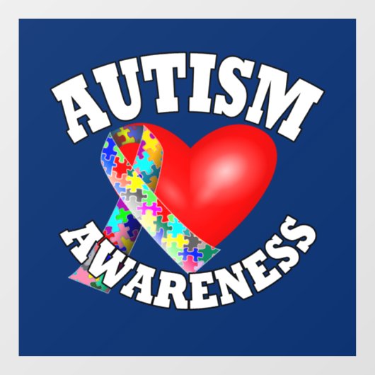 Autisme Awareness Ribbon Raamsticker (Vel)