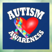 Autisme Awareness Ribbon Raamsticker (Vel 3)