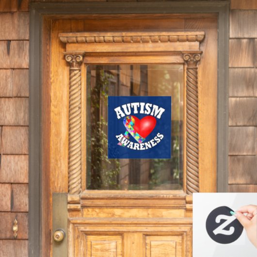 Autisme Awareness Ribbon Raamsticker (Huis Deur)
