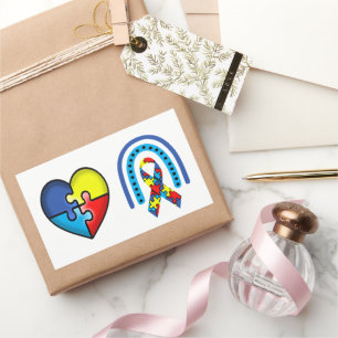 Autisme Awareness Ribbon Rechthoekige Sticker