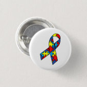 Autisme Awareness Ribbon Ronde Button 3,2 Cm (Voorkant /achterkant)