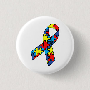 Autisme Awareness Ribbon Ronde Button 3,2 Cm