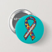 Autisme Awareness Ribbon Ronde Button 5,7 Cm (Voorkant /achterkant)