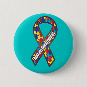 Autisme Awareness Ribbon Ronde Button 5,7 Cm