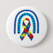 Autisme Awareness Ribbon Ronde Button 7,6 Cm (Voorkant)