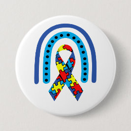 Autisme Awareness Ribbon Ronde Button 7,6 Cm