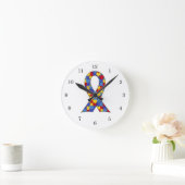 Autisme Awareness Ribbon Ronde Klok (Huis)