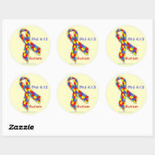 Autisme Awareness Ribbon Ronde Sticker (Vel)