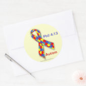 Autisme Awareness Ribbon Ronde Sticker (Envelop)