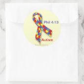 Autisme Awareness Ribbon Ronde Sticker (Tas)