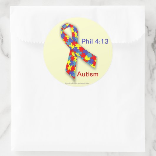 Autisme Awareness Ribbon Ronde Sticker (Tas)