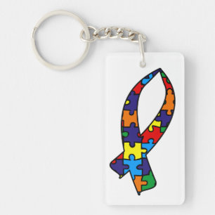 Autisme Awareness Ribbon Sleutelhanger