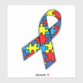 Autisme Awareness Ribbon Sticker (Vel)