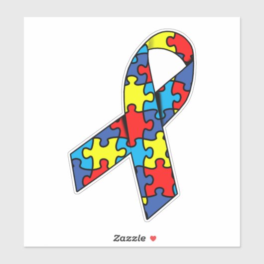 Autisme Awareness Ribbon Sticker (Vel)