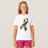 Autisme Awareness Ribbon T-shirt (Voorkant volledig)