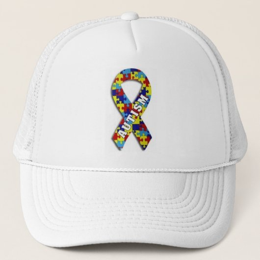 Autisme Awareness Ribbon Trucker Pet (Voorkant)