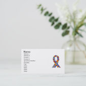 Autisme Awareness Ribbon Visitekaartje (Staand voorkant)