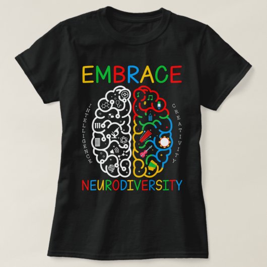 Autisme Awareness Shirt Embrace Neurodiversity ADH (Design voorkant)