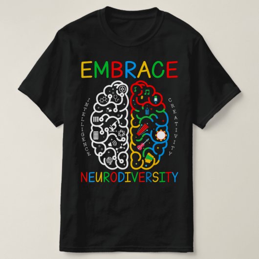 Autisme Awareness Shirt Embrace Neurodiversity ADH (Design voorkant)