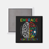 Autisme Awareness Shirt Embrace Neurodiversity ADH Magneet (Voorkant / Achterkant)