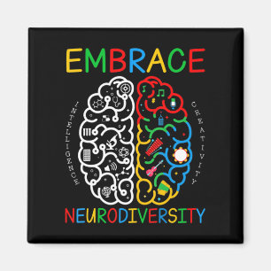 Autisme Awareness Shirt Embrace Neurodiversity ADH Magneet