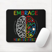 Autisme Awareness Shirt Embrace Neurodiversity ADH Muismat (Met muis)