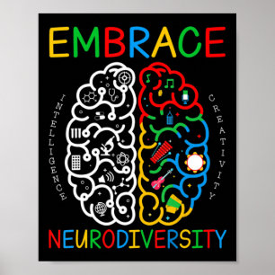 Autisme Awareness Shirt Embrace Neurodiversity ADH Poster