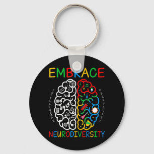 Autisme Awareness Shirt Embrace Neurodiversity ADH Sleutelhanger