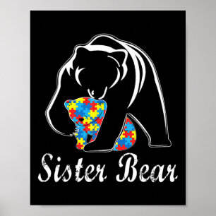 Autisme Awareness Sister Beer Support Autistic Adu Poster