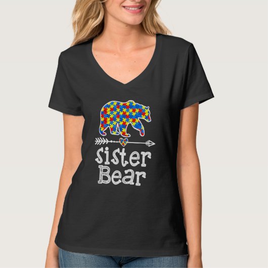 Autisme Awareness Sister Beer Support Autistic Adu T-shirt (Voorkant)