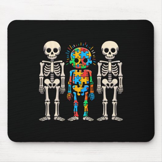 Autisme Awareness Skeleton Muismat (Voorkant)
