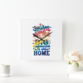 Autisme Awareness Small Des Big Celebrings Vierkante Klok (Huis)