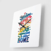 Autisme Awareness Small Des Big Celebrings Vierkante Klok (Hoek)